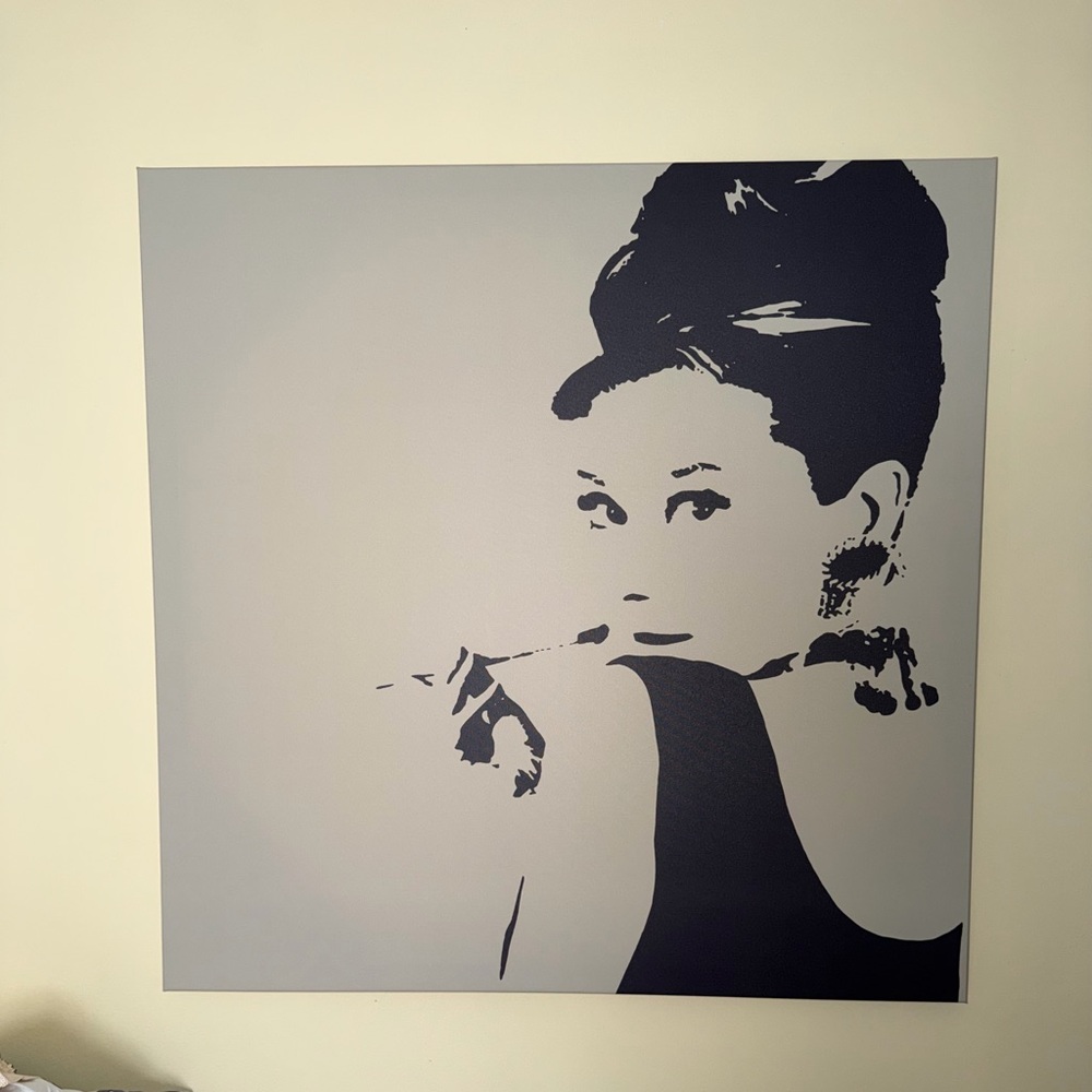IKEA Black & Gray Audrey Hepburn Silhouette Wall Art